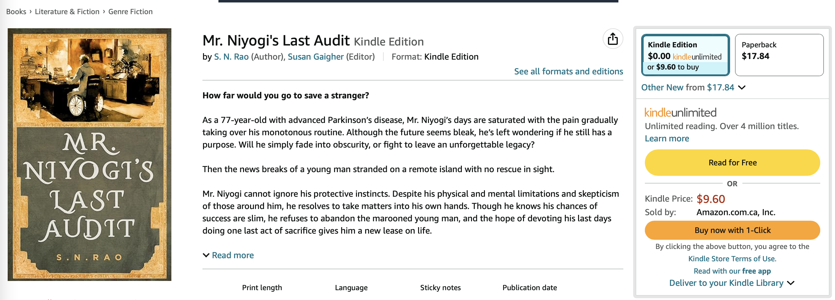 Kindle Edition Mr. Niyogi's Last Audit